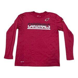 NFL Arizona Cardinals Long Sleeve Dri-Fit Shirt L Nike Red Football Tailgating